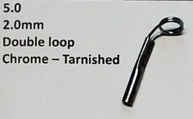 Size 5.0 Standard Double Loop, Recoil Rod Tips for Building or Replacement of Ice Fishing or Fly Rods